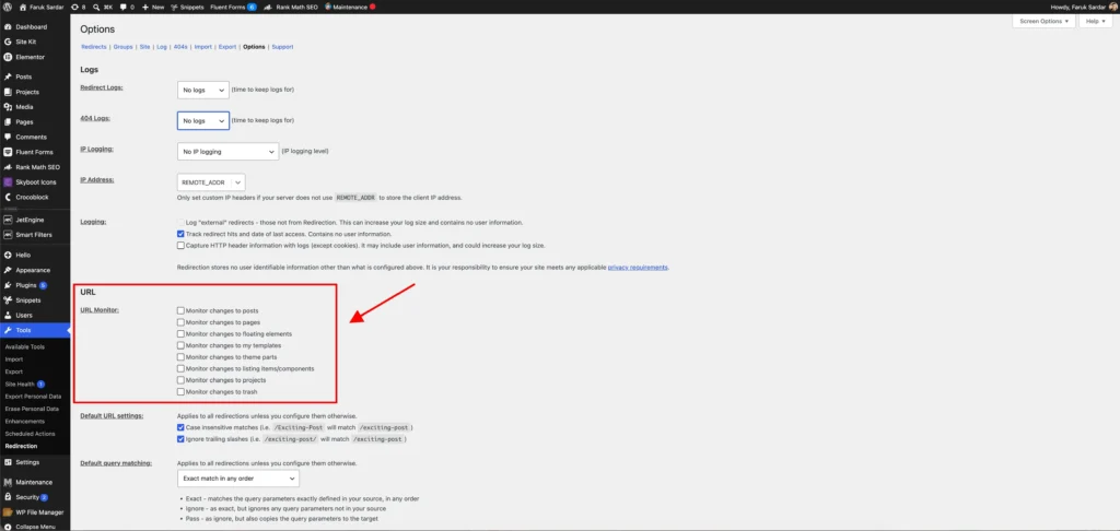 let the plugin create redirects automatically